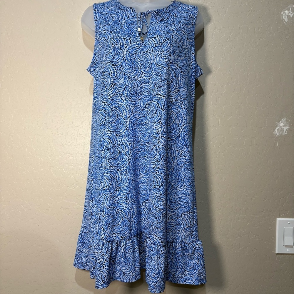 Michael Kors Blue Paisley Print Sleeveless Patterned Dress M